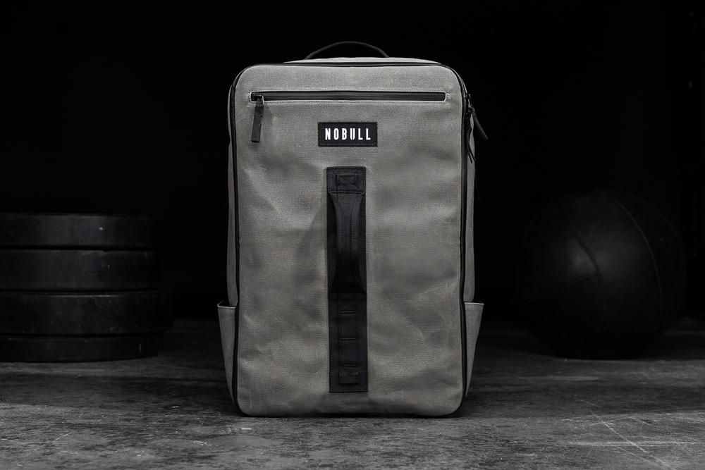 NOBULL Waxed Canvas Backpacks - Grey - Ireland (4936ECMVS)